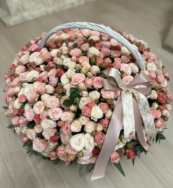 Bunch of roses in a basket | ծաղիկներ, ծաղկեպսակներ, բույսեր Երևան