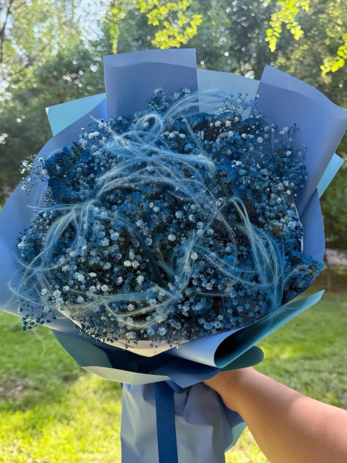Blue gypsophilies | ծաղիկներ, ծաղկեպսակներ, բույսեր Երևան