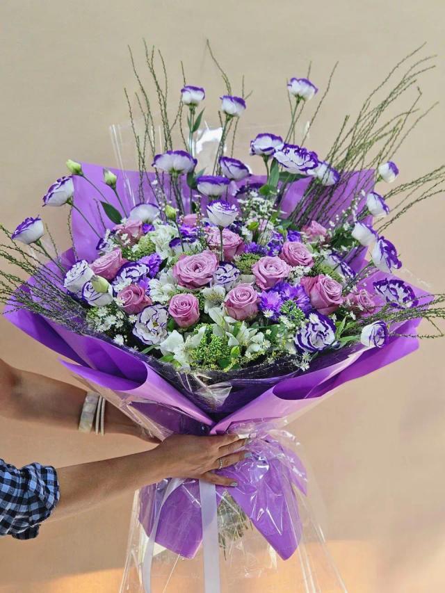 Purple bouquet "Boom" | ծաղիկներ, ծաղկեպսակներ, բույսեր - առաքում Երևան